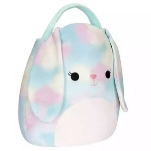 NWT Squishmallows Eliana the Tie Bunny Plush Easter Basket Stuffed Animal Pouch
